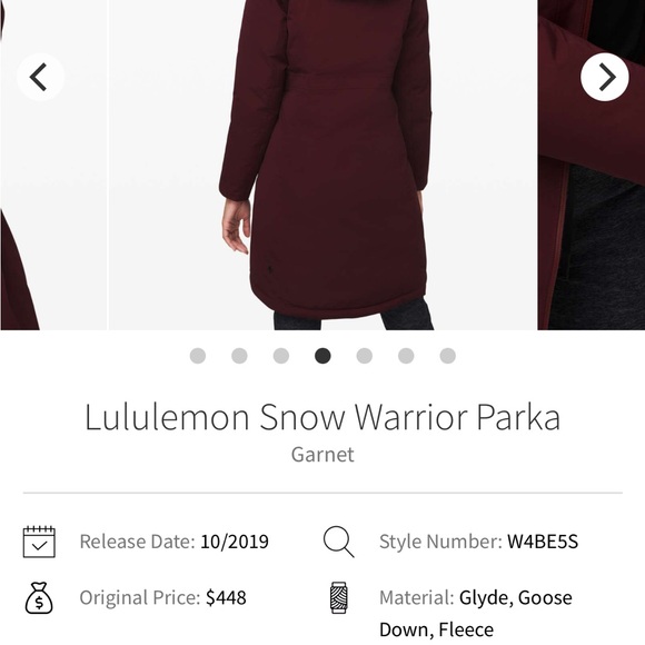 lululemon athletica snow warrior garnet  Puffer Jacket - Picture 5 of 9